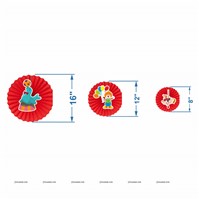 Circus Theme Paper fan Decorations