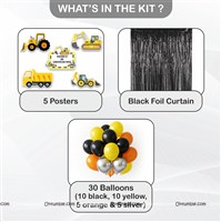 Construction JCB Foil and Poster Birthday Decor Kit