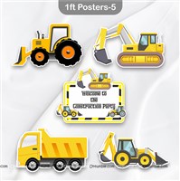 Construction JCB Foil and Poster Birthday Decor Kit