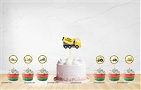 Construction Theme  Cup Cake Topper 