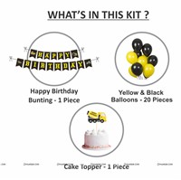 Construction Theme Bunting , Topper and Balloons 