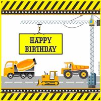 Construction Truck theme Party Backdrop
