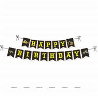 Construction Theme Happy Birthday Bunting Banner