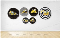 Construction theme Paper Fan Decoration