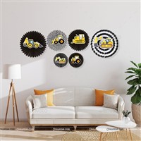 Construction theme Paper Fan Decoration