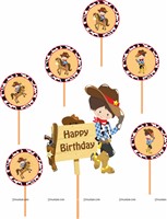 Cowboy Cake & cup cake topper