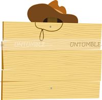 Wooden Board with hat Food Label