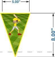 Cricket Theme Triangle Bunting (10 ft)