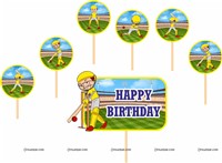 Cricket Cake & cup cake topper