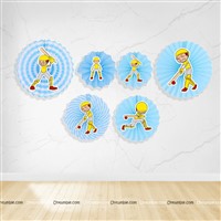 Cricket theme Paper Fan Decoration