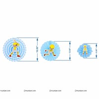 Cricket theme Paper Fan Decoration