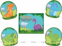 Dinosaur Theme Paper Fan kit 
