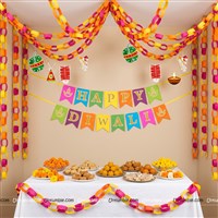 Diwali Chain loop kit with Danglers & Happy Diwali Banner