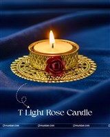 Diwali T Light Rose Candle