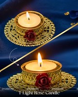 Diwali T Light Rose Candle