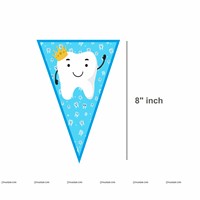 Blue First Tooth Banner, Triangle Bunting and Tooth Poster Kit (Pack of 3)