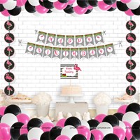 Black Flamingo Banner & Dangler Kit (Pack of 24 pcs)