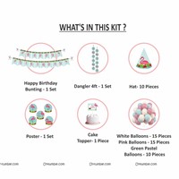 Flamingo theme Super saver birthday decoration kit (Pack of 58 pieces)