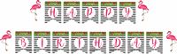 Flamingo Happy Birthday Banner