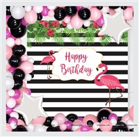Flamingo Theme Backdrop Arch Kit (Black & Pink)
