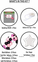 Flamingo Theme Backdrop Arch Kit (Black & Pink)
