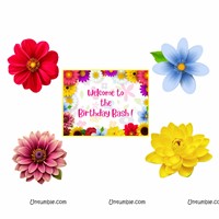 Flower Theme Golden Foil Decoration Kit, Pack of 108