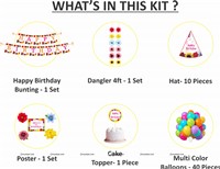 Flower Theme Party Hats Decoration Kits, Pack of 59