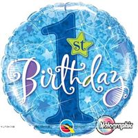 Blue 1st Birthday Foil Balloon