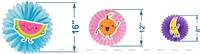 Fruit Theme Party Decoration Paper Fan Kit - 6 Pcs
