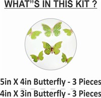 Green Butterfly Party Decor Stickers- 1 Set