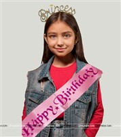 Princess Tiara and Pink Sash Prop Set 