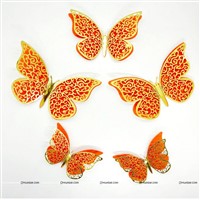Orange Color Butterfly Party Decor Stickers- 1 Set