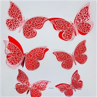 Red Butterfly Party Decor Stickers- 1 Set