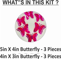 Purple and Red Butterfly Party Decor Stickers- 1 Set