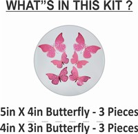 Light Pink Butterfly Party Decor Stickers- 1 Set