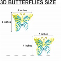 Gold & Lightblue Butterfly Decor Stickers- 1 Set