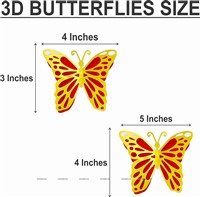 Gold and Orange Butterfly Party Decor Stickers- 1 Set