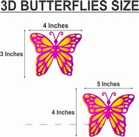 Purple & Yellow Butterfly Decor Stickers- 1 Set