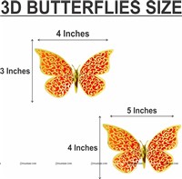 Orange Color Butterfly Party Decor Stickers- 1 Set