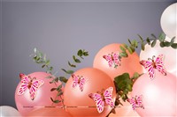 Gold and Pink Butterfly Party Decor Stickers- 1 Set