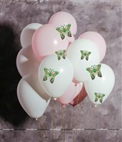 Green and Pink Butterfly Party Decor Stickers- 1 Set