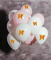Gold and Orange Butterfly Party Decor Stickers- 1 Set