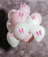 Silver and Pink Butterfly Party Decor Stickers- 1 Set