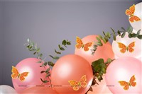 Orange Color Butterfly Party Decor Stickers- 1 Set