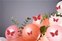 Red Butterfly Party Decor Stickers- 1 Set