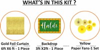 Haldi Foil Kit with Backdrop and Paper Fans