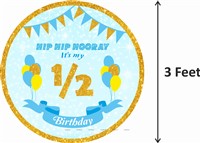 Half Birthday Backdrop ( Blue )