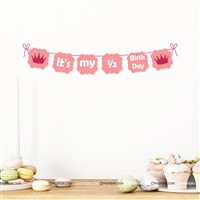 Pink Half Birthday Bunting for Girls