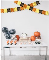 Halloween theme elements flag banners