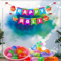 Happy Holi Banner & Water Balloons